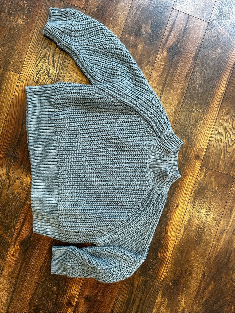 H&M Women's Chunky Knit Mock Neck Sweater - Light Blue Gray